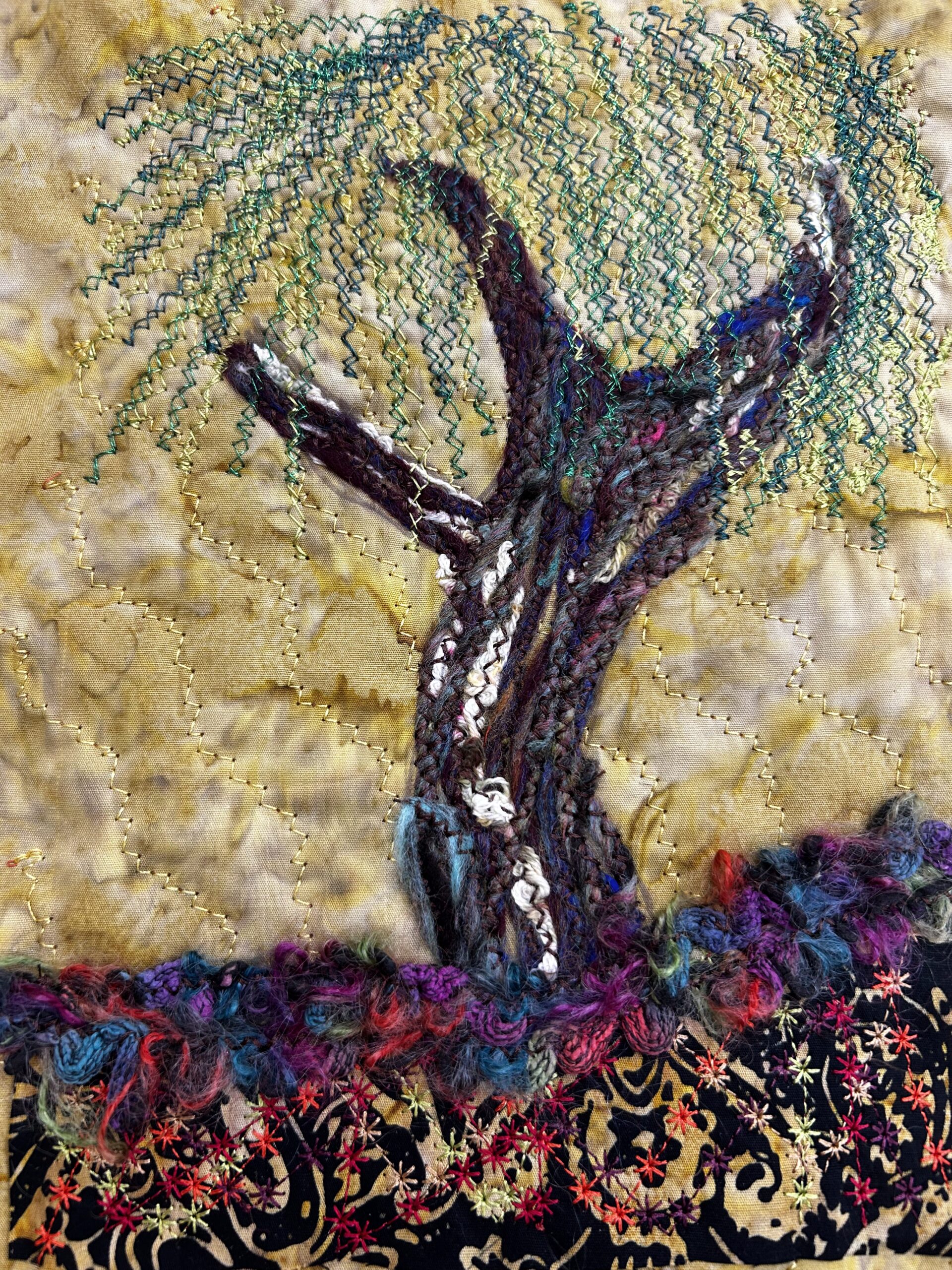 Decorative stitch thread painting